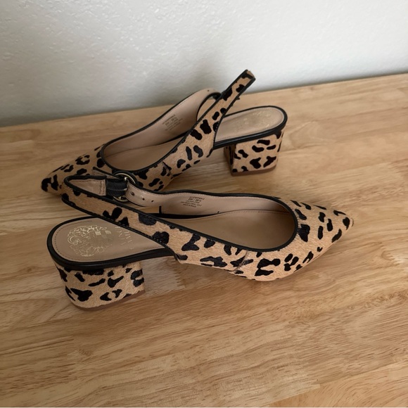 Vince Camuto Slingback Pump Heels Cheetah Print Adjustable Womens Size 8M - Picture 4 of 10